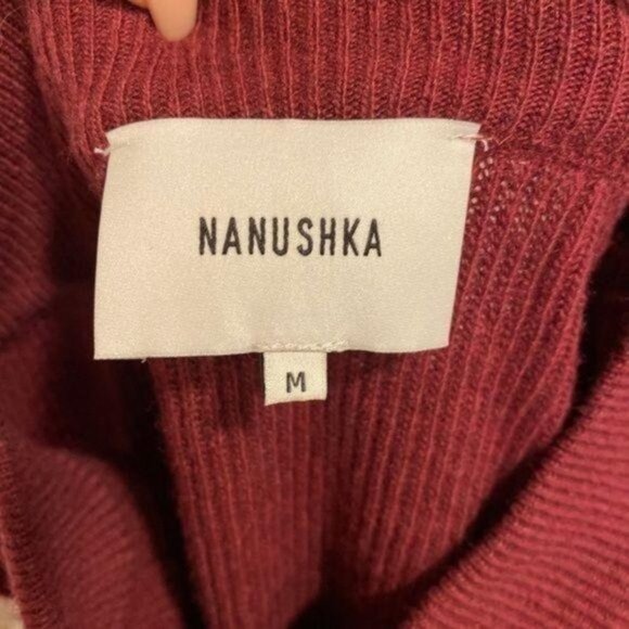 Nanushka Arden Knit Bell Sleeve Crew Neck Sweater - Picture 9 of 11